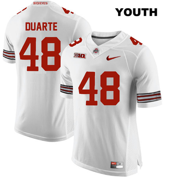 Ohio State Buckeyes Youth Tate Duarte #48 White Authentic Nike College NCAA Stitched Football Jersey NN19E74DA
